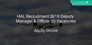 HAL Recruitment 2018 Deputy Manager & Officer 30 Vacancies