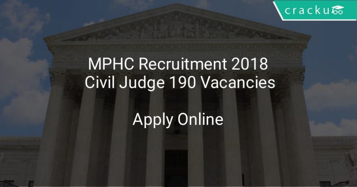 MPHC Recruitment 2018 Civil Judge 190 Vacancies