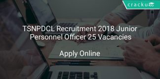 TSNPDCL Recruitment 2018 Junior Personnel Officer 25 Vacancies
