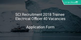 SCIRecruitment 2018 Trainee Electrical Officer 40 Vacancies