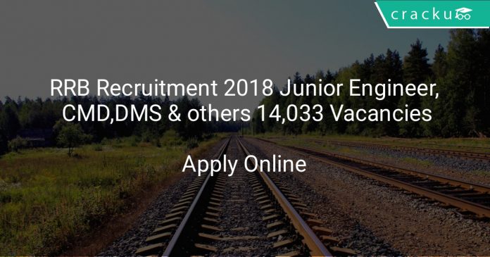 RRB Recruitment 2018 Junior Engineer, CMD, DMS & others 14,033 Vacancies