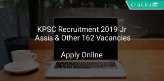 KPSC Recruitment 2019 Jr Assistant & Other 162 Vacancies