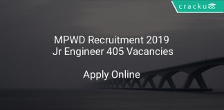 MPWD Recruitment 2019 Junior Engineer 405 Vacancies