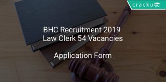 BHC Recruitment 2019 Law Clerk 54 Vacancies