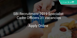 SBI Recruitment 2019 Specialist Cadre Officers