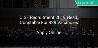 CISF Recruitment 2019 Head Constable For 429 Vacancies