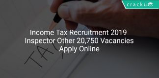 Income Tax Recruitment 2019 Inspector & Other 20,750 Vacancies