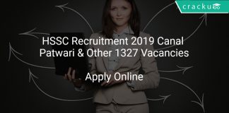 HSSC Recruitment 2019 Canal Patwari & Other 1327 Vacancies
