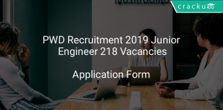PWD Recruitment 2019 Junior Engineer 218 Vacancies