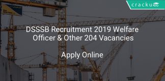 DSSSB Recruitment 2019 Welfare Officer & Other 204 Vacancies