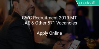 CWC Recruitment 2019 MT , AE & Other 571 Vacancies