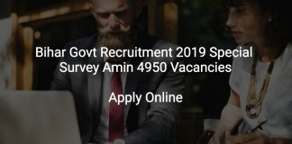 Bihar Govt Recruitment 2019 Special Survey Amin 4950 Vacancies