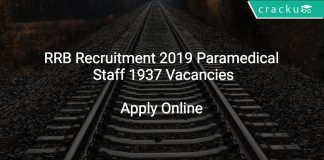 RRB Recruitment 2019 Paramedical Staff 1937 Vacancies