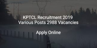 KPTCL Recruitment 2019 Various Posts 2988 Vacancies