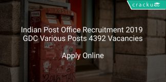 Indian Post Office Recruitment 2019 GDC Various Posts 4392 Vacancies