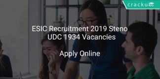 ESIC Recruitment 2019 Steno & UDC 1934 Vacancies