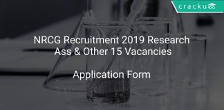 NRCG Recruitment 2019 Research Ass & Other 15 Vacancies