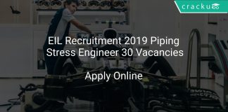 EIL Recruitment 2019 Piping Stress Engineer 30 Vacancies