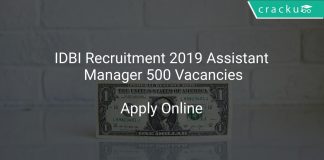 IDBI Recruitment 2019 Assistant Manager 500 Vacancies