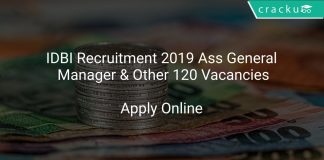 IDBI Recruitment 2019 Ass General Manager & Other 120 Vacancies