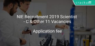 NIE Recruitment 2019 Scientist - C & Other 11 Vacancies