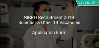 NIRRH Recruitment 2019 Scientist & Other 14 Vacancies