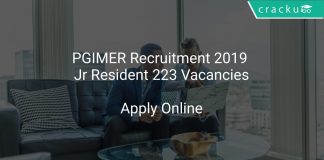 PGIMER Recruitment 2019 Jr Resident 223 Vacancies