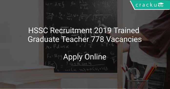 HSSC Recruitment 2019 Trained Graduate Teacher 778 Vacancies