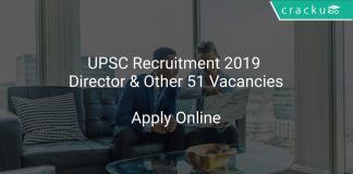 UPSC Recruitment 2019 Director & Other 51 Vacancies