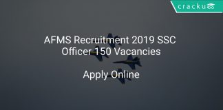 AFMS Recruitment 2019 SSC Officer 150 Vacancies