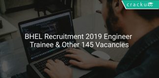 BHEL Recruitment 2019 Engineer Trainee & Other 145 Vacancies