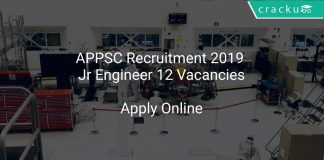 APPSC Recruitment 2019 Jr Engineer 12 Vacancies