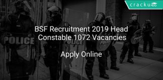 BSF Recruitment 2019 Head Constable 1072 Vacancies