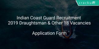 Indian Coast Guard Recruitment 2019 Draughtsman & Other 18 Vacancies