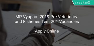 MP Vyapam 2019 Pre Veterinary and Fisheries Test 201 Vacancies