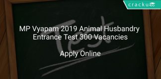 MP Vyapam 2019 Animal Husbandry Entrance Test 300 Vacancies