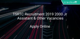 TSRTC Recruitment 2019 2000 Jr Assistant & Other Vacancies