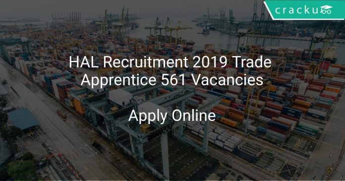 HAL Recruitment 2019 Trade Apprentice 561 Vacancies