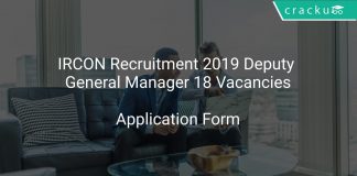 IRCON Recruitment 2019 Deputy General Manager 18 Vacancies