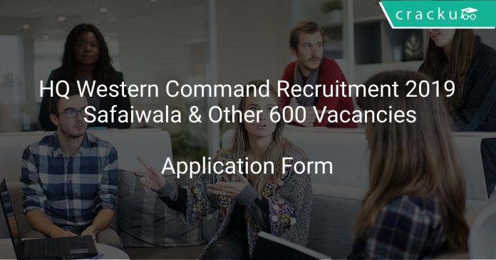 HQ Western Command Recruitment 2019 Safaiwala & Other 600 Vacancies