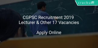 CGPSC Recruitment 2019 Lecturer & Other 17 Vacancies
