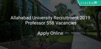 Allahabad University Recruitment 2019 Professor 558 Vacancies