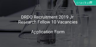 DRDO Recruitment 2019 Jr Research Fellow 10 Vacancies