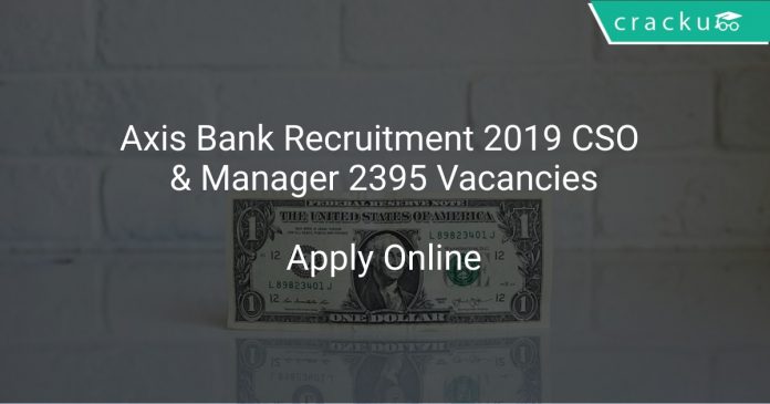 Axis Bank Recruitment 2019 CSO & Manager 2395 Vacancies