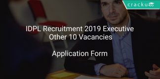 IDPL Recruitment 2019 Executive & Other 10 Vacancies