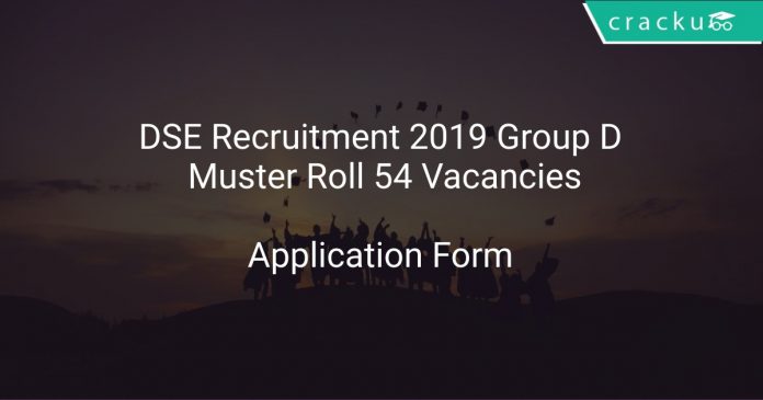 DSE Recruitment 2019 Group D Muster Roll 54 Vacancies