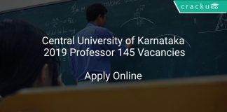 Central University of Karnataka 2019 Professor 145 Vacancies