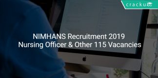 NIMHANS Recruitment 2019 Nursing Officer & Other 115 Vacancies