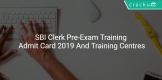 SBI Clerk Pre-Exam Training Admit Card 2019 And Training Centres