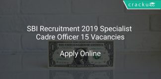 SBI Recruitment 2019 Specialist Cadre Officer 15 Vacancies